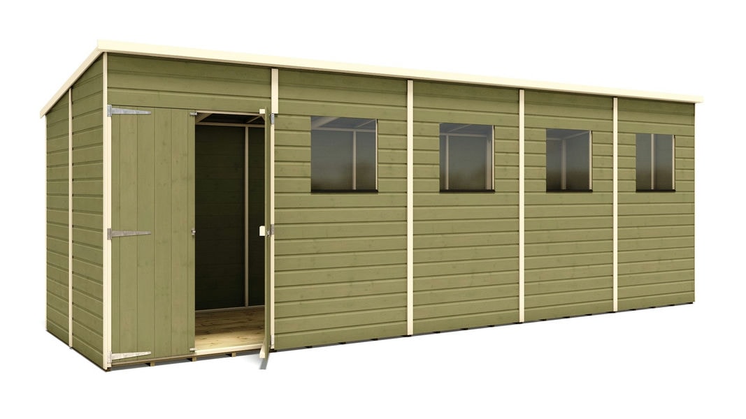 pressure-treated-hobbyist-pent-offset-door-garden-shed-20-x-6