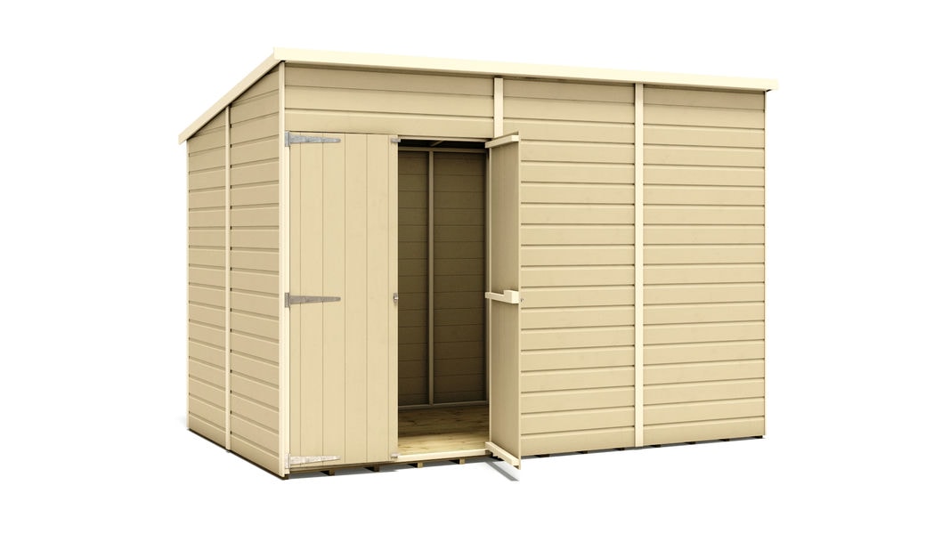 pressure-treated-hobbyist-pent-windowless-offset-door-garden-shed-10-x-6