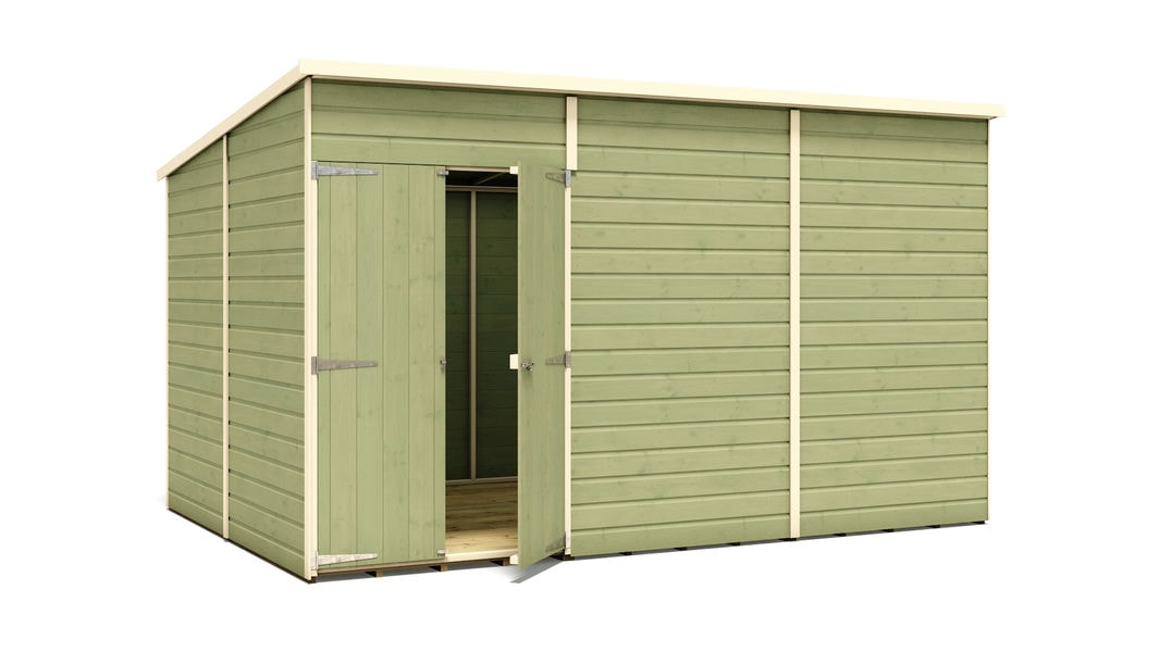 pressure-treated-hobbyist-pent-windowless-offset-door-garden-shed-12-x-8