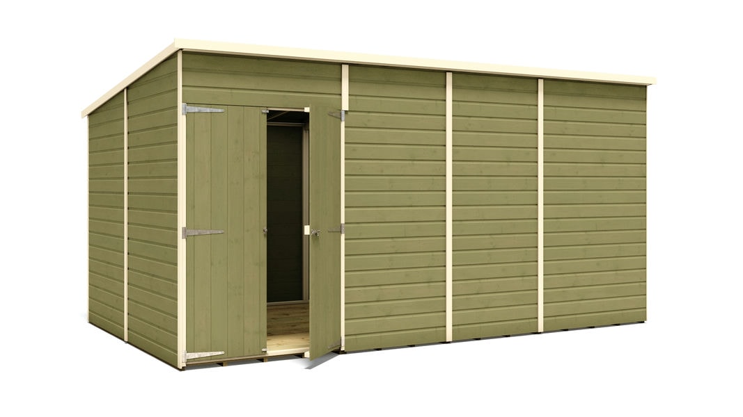 pressure-treated-hobbyist-pent-windowless-offset-door-garden-shed-14-x-8