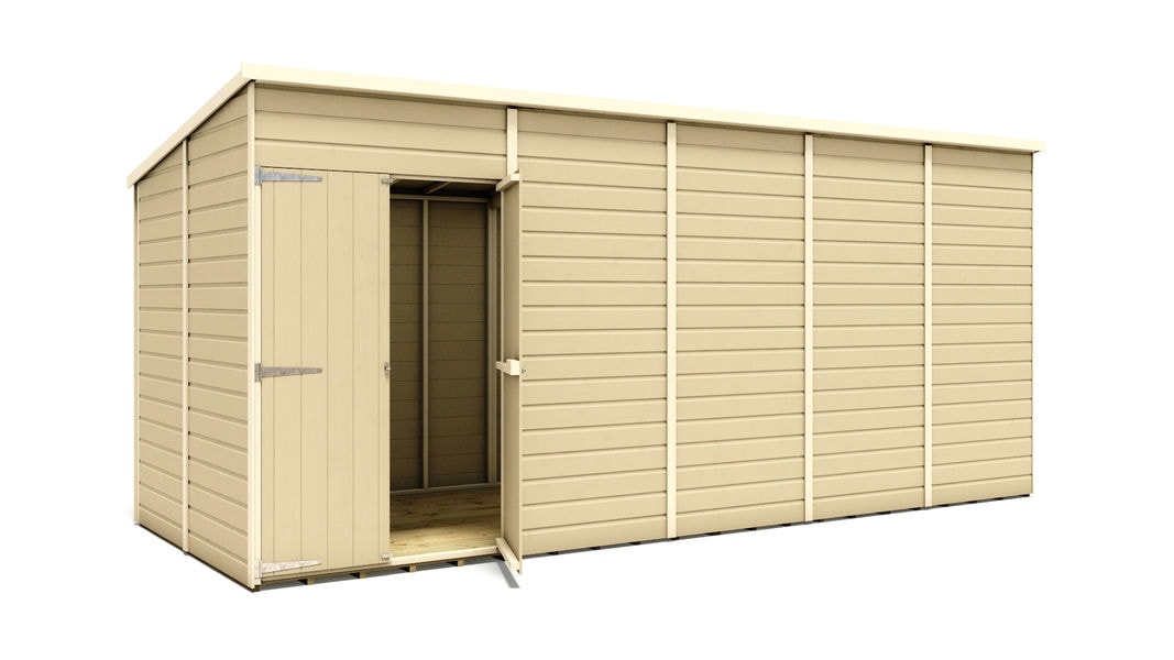 pressure-treated-hobbyist-pent-windowless-offset-door-garden-shed-16-x-6