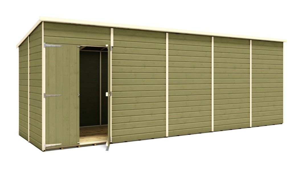 pressure-treated-hobbyist-pent-windowless-offset-door-garden-shed-20-x-6