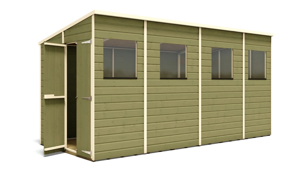 pressure-treated-hobbyist-tall-pent-garden-shed-doors-gable-14-x-6