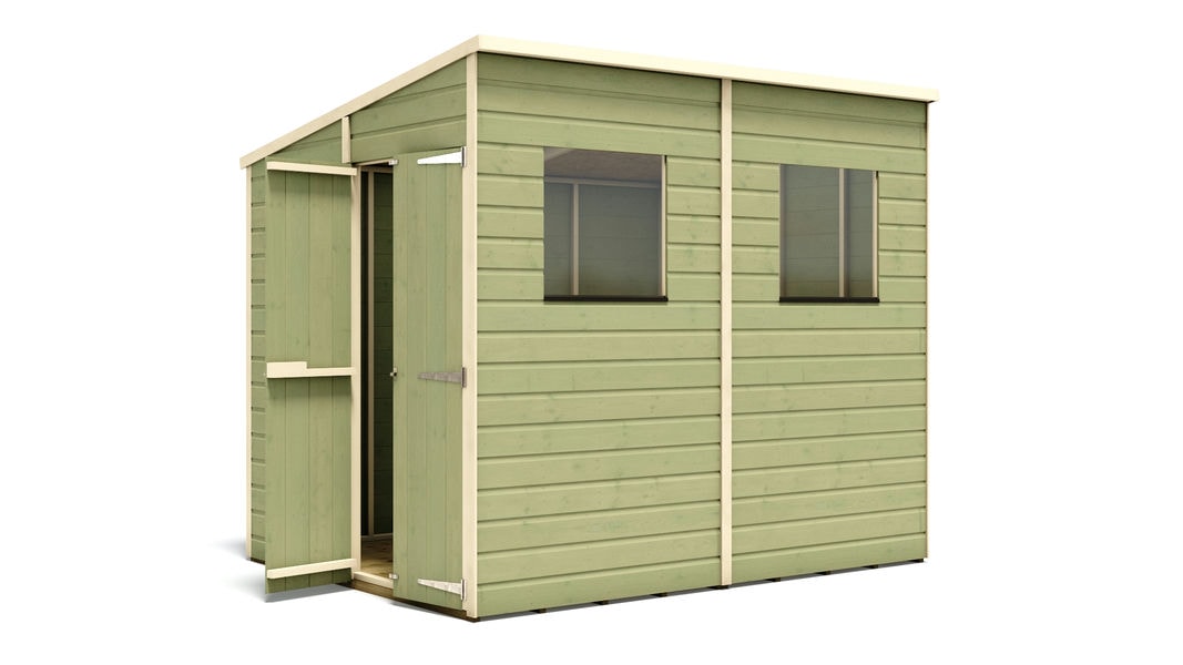 pressure-treated-hobbyist-tall-pent-garden-shed-doors-gable-8-x-6