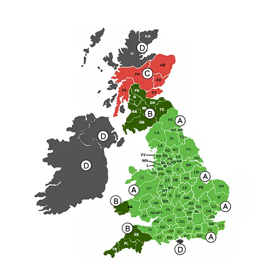 Delivery map zone project timber