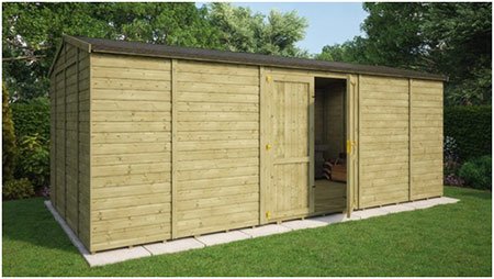 Pressure Treated Traditional Windowless Grandmaster Workshop Shed