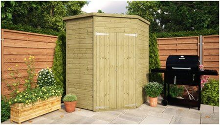 Pressure Treated Corner Windowless Shed