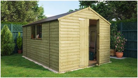 Pressure Treated Loglap Windowed Garden Shed