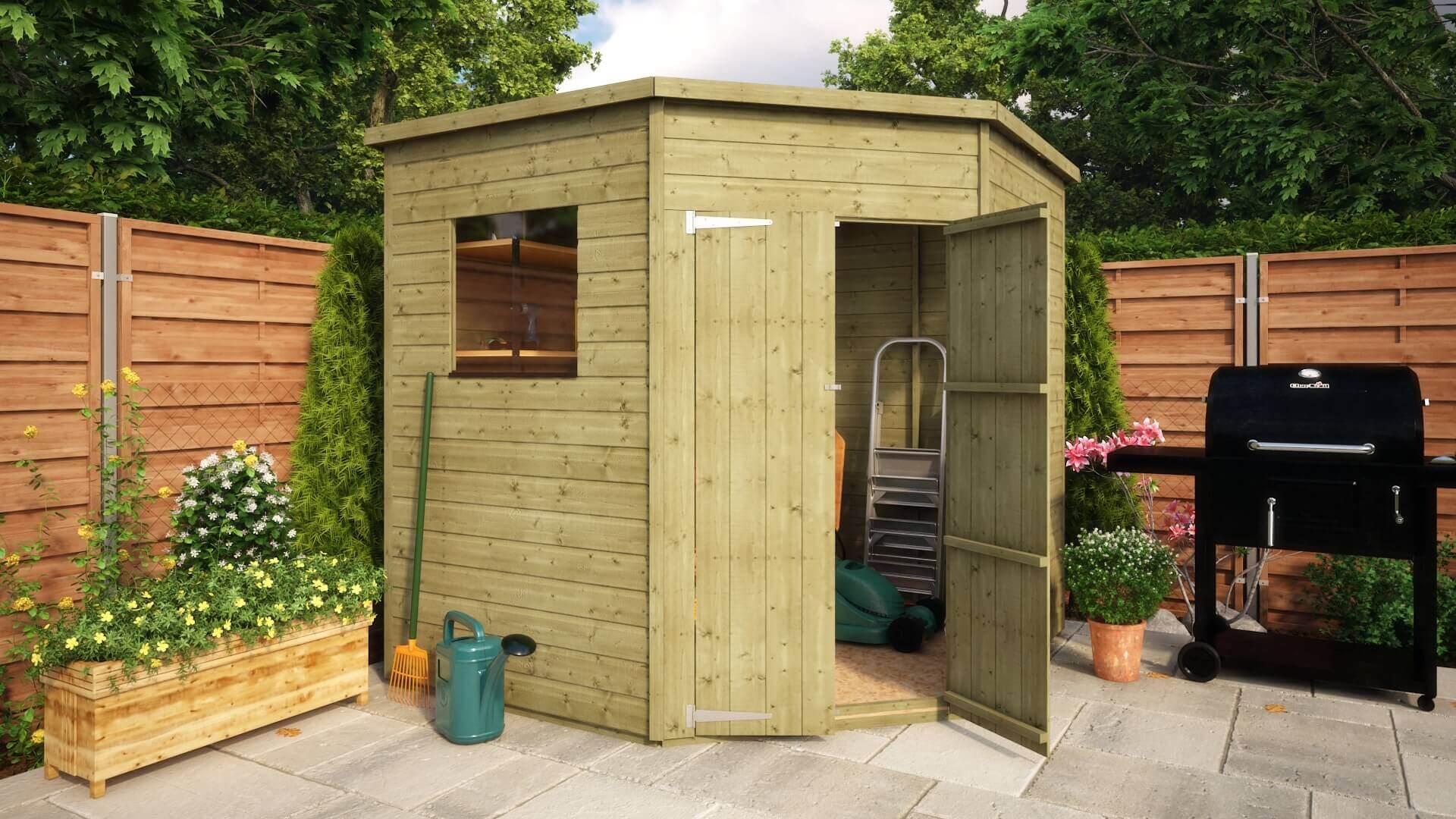 Pressure Treated Corner Shed Windowed Best Quality Corner Sheds