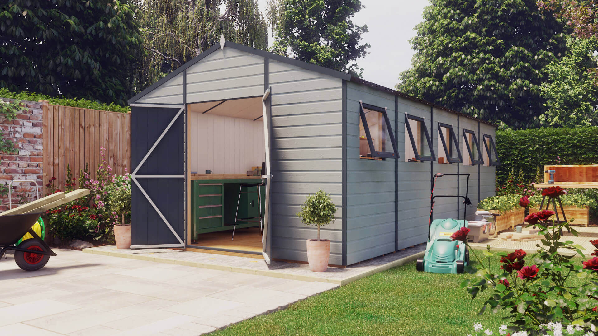 20x10 wooden garden sheds from £34.37 per month