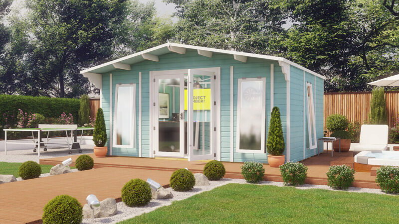 16ft x 12ft pressure treated grandmaster long window alpine summerhouse