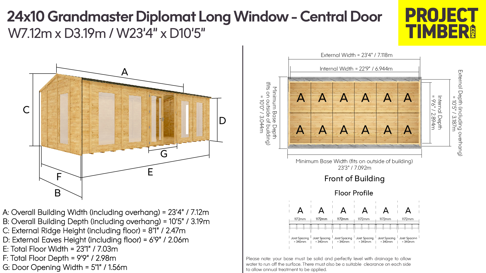Diplomat Grandmaster Long Window Summerhouse