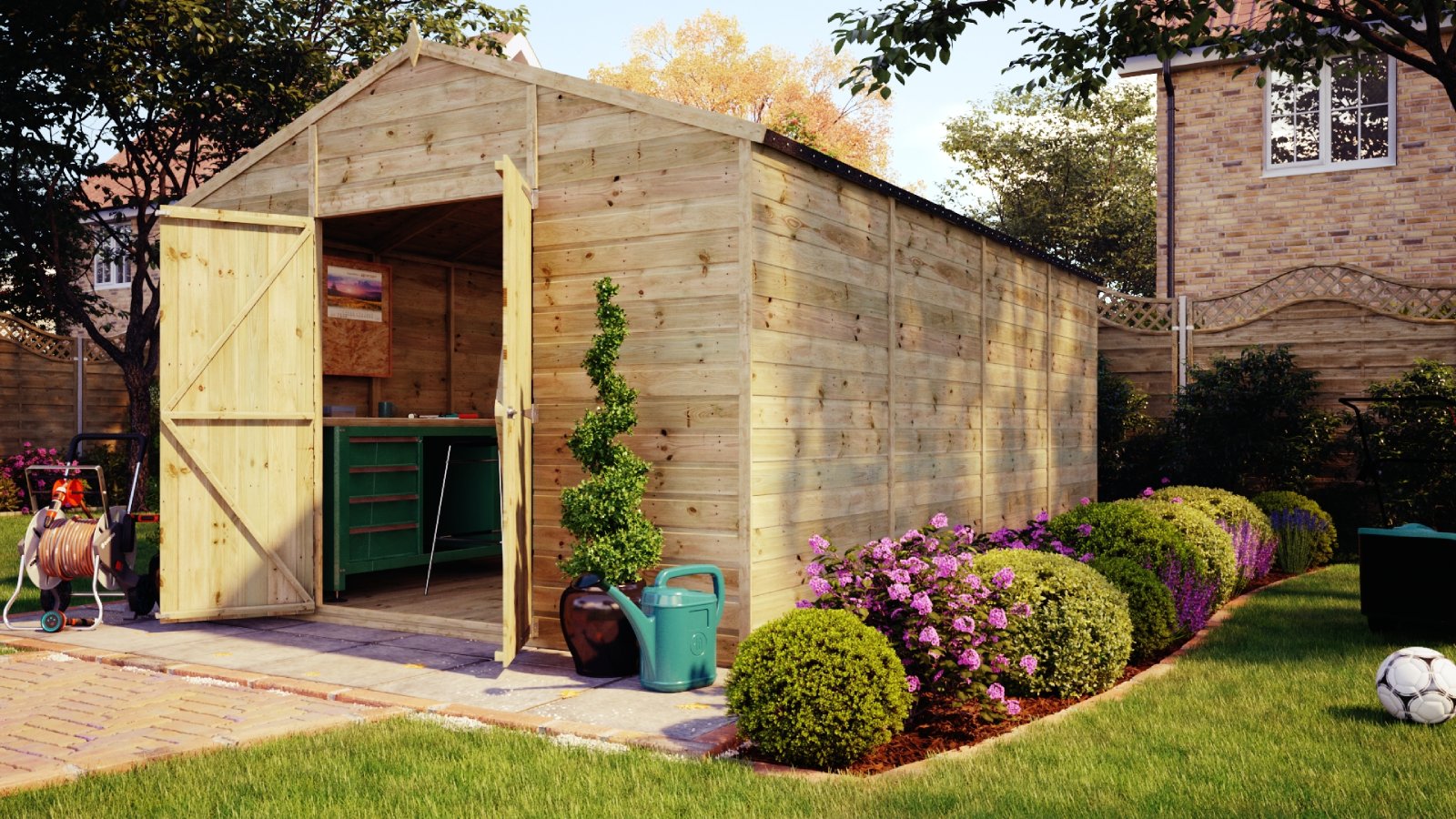 Hobbyist H100 Apex Shed – Windowless – Pressure Treated Tongue and Groove