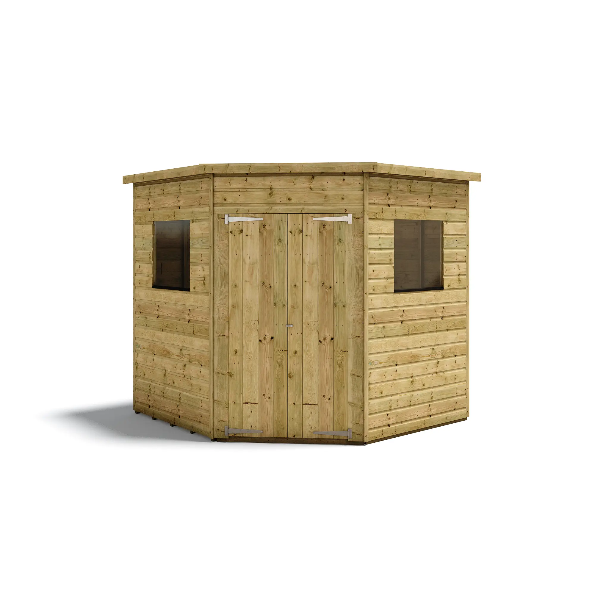 Corner Windowed Shed - Pressure Treated Tongue and Groove
