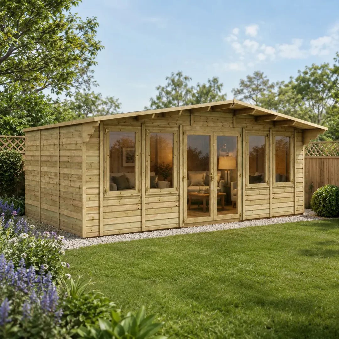Grandmaster Alpine G1000 Summerhouse Cabin – Plain Side – 11mm Pressure Treated Tongue and Groove preview