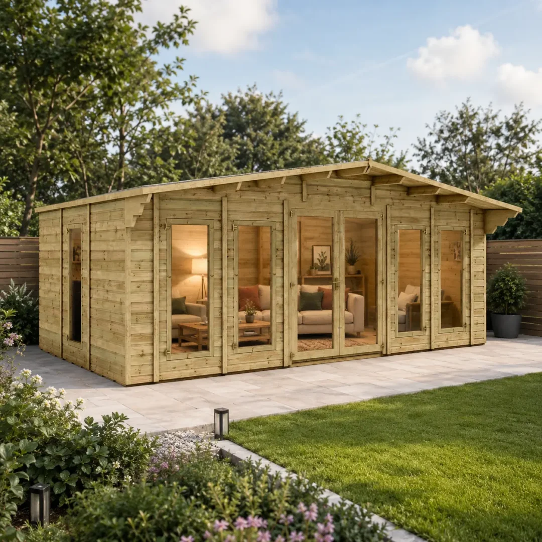Grandmaster Alpine G1000 Summerhouse Cabin – Long Windows – 11mm Pressure Treated Tongue and Groove preview