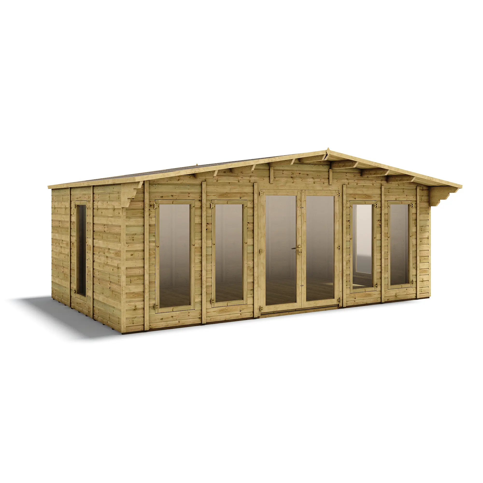 Grandmaster Alpine G1000 Summerhouse Cabin - Long Windows - 11mm Pressure Treated Tongue and Groove