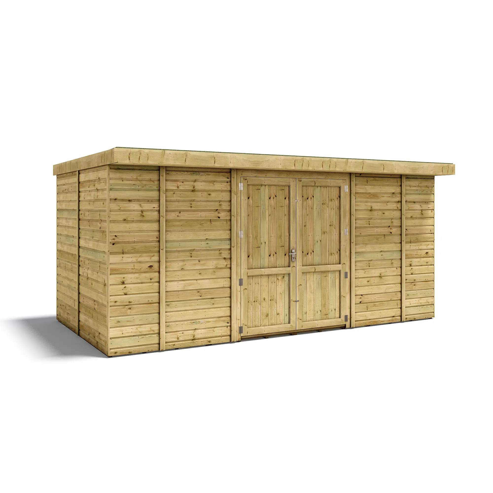 Grandmaster Heavy Duty D1000 Pent Shed Windowless - Pressure Treated Tongue and Groove (8ft Internal Depth)