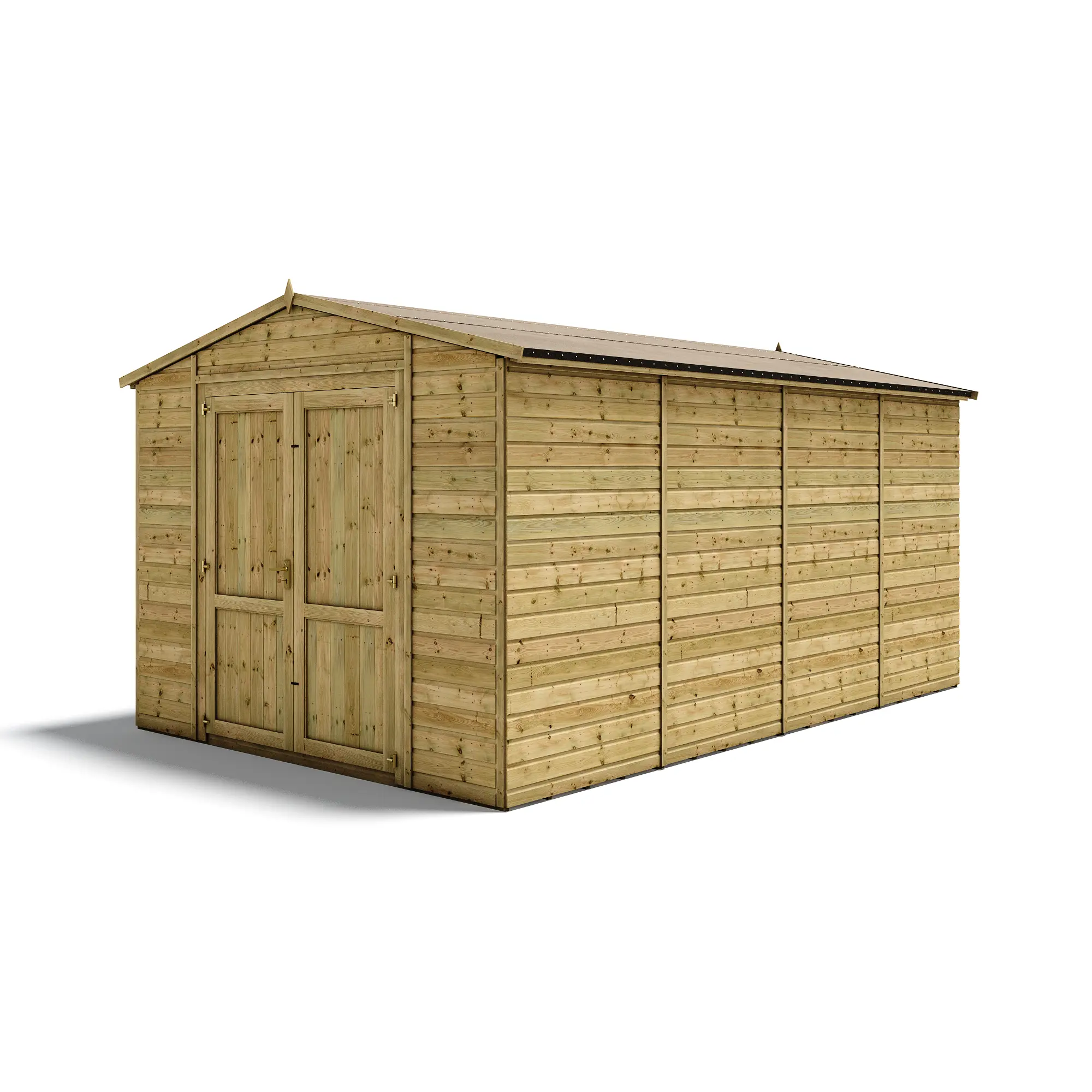Grandmaster "Heavy Duty" D1000 Apex Workshop Windowless Shed - Pressure Treated Tongue and Groove