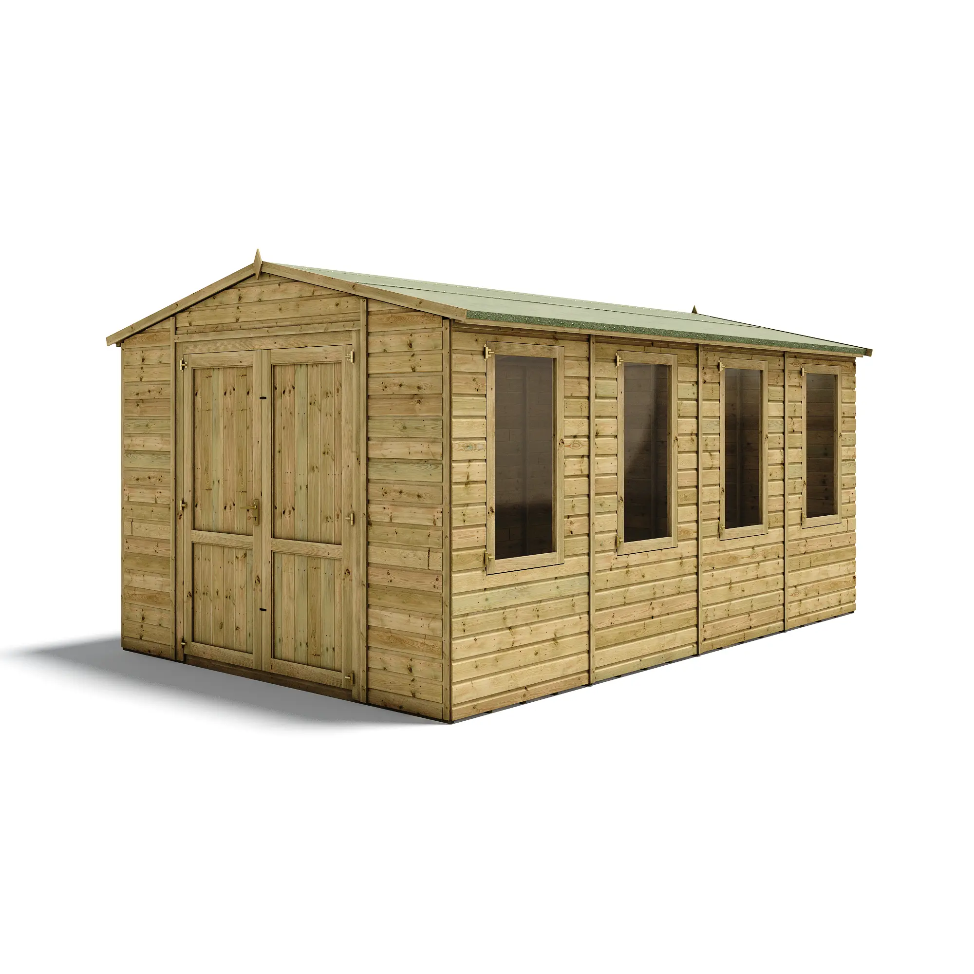 Grandmaster "Heavy Duty" D1000 Apex Workshop Shed - Pressure Treated Tongue and Groove