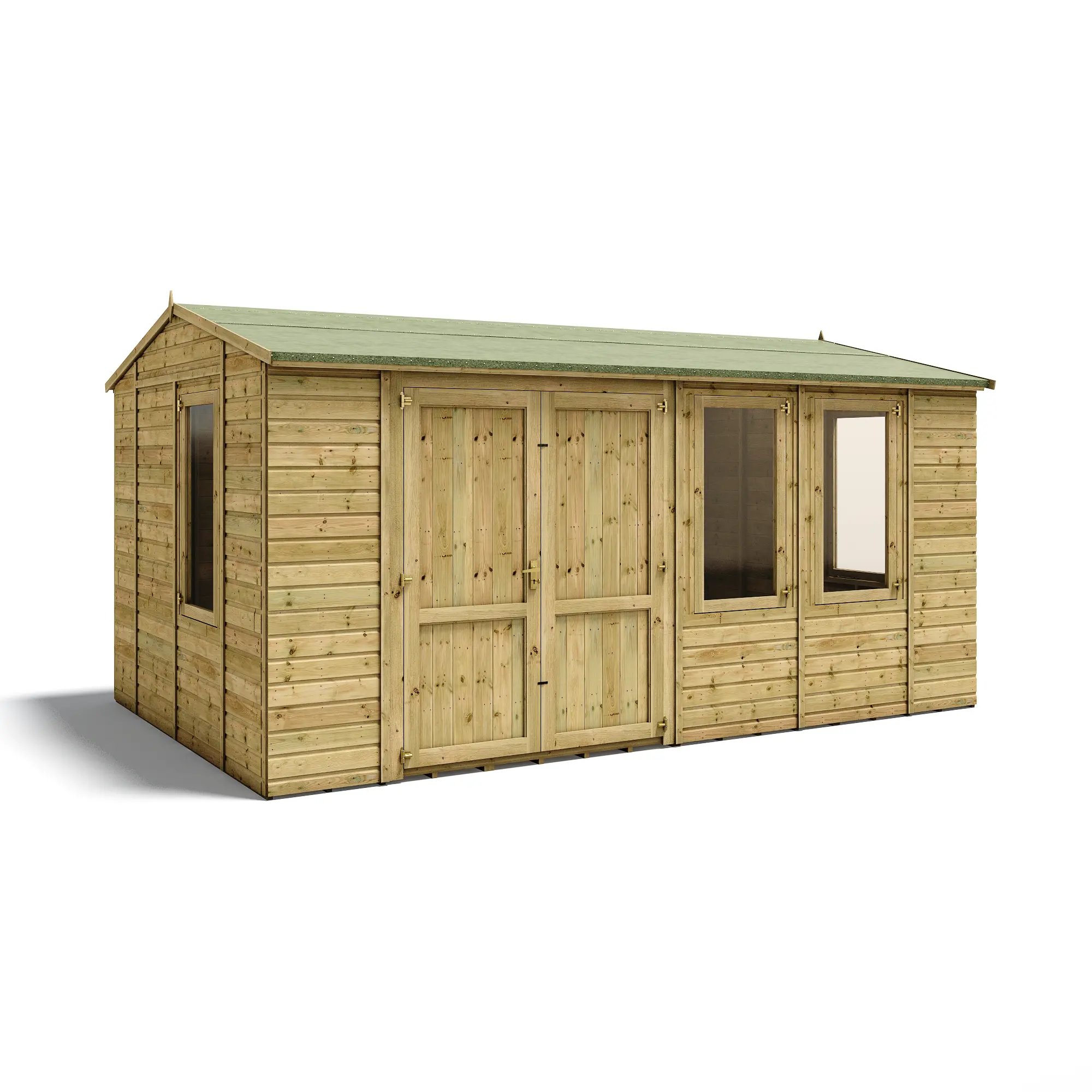 Grandmaster "Heavy Duty" D1000 Workshop Shed – Offset Door – Pressure Treated Tongue and Groove