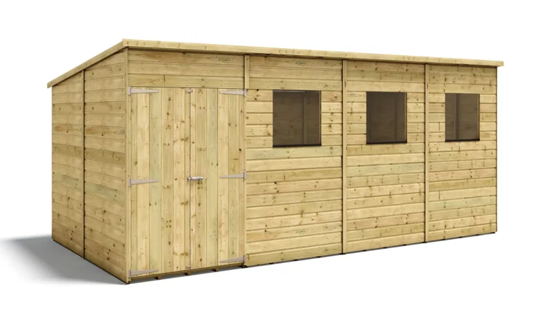 Hobbyist H100 Pent Shed - Offset Door