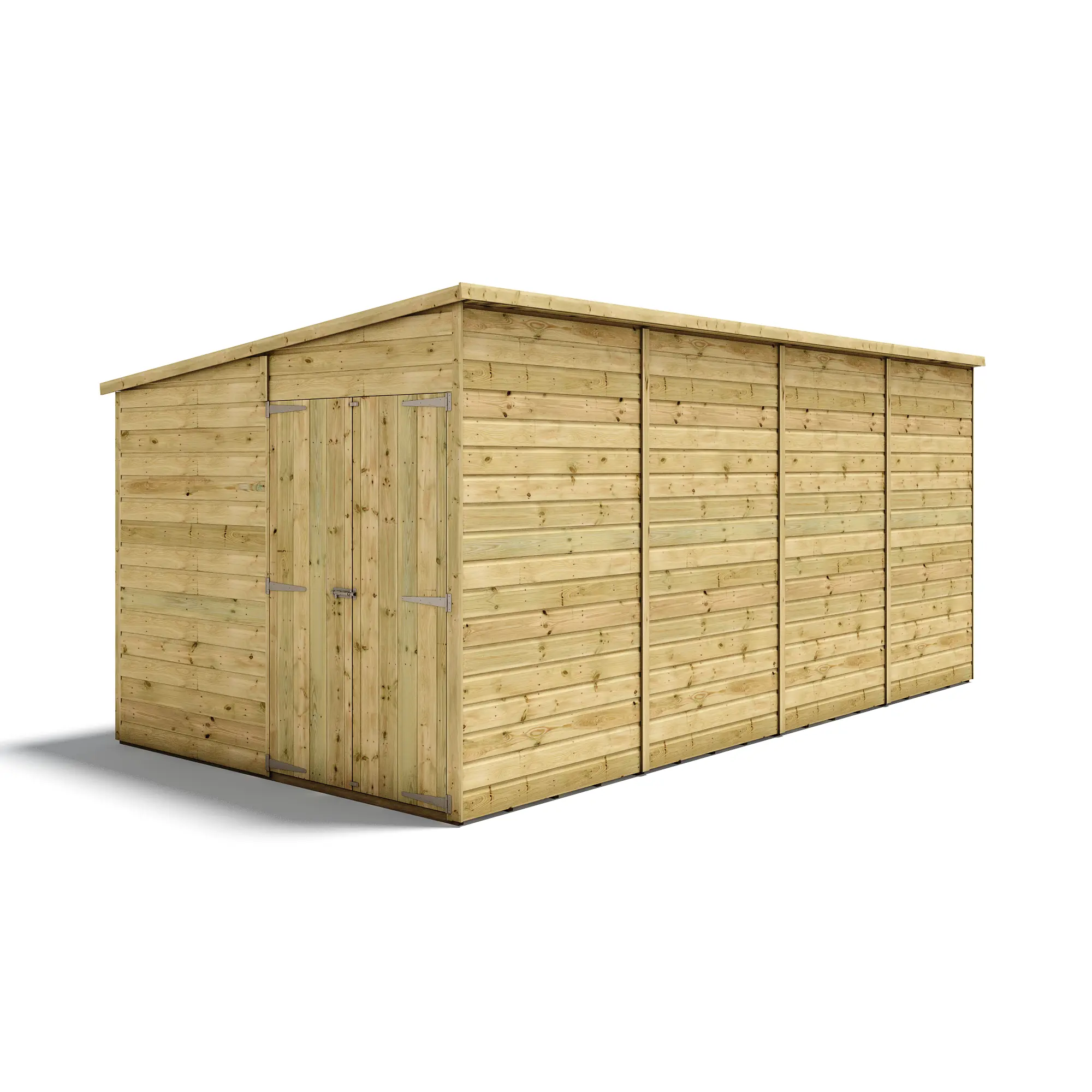Hobbyist H100 Pent Shed - Doors in Side - Windowless - Pressure Treated Tongue and Groove