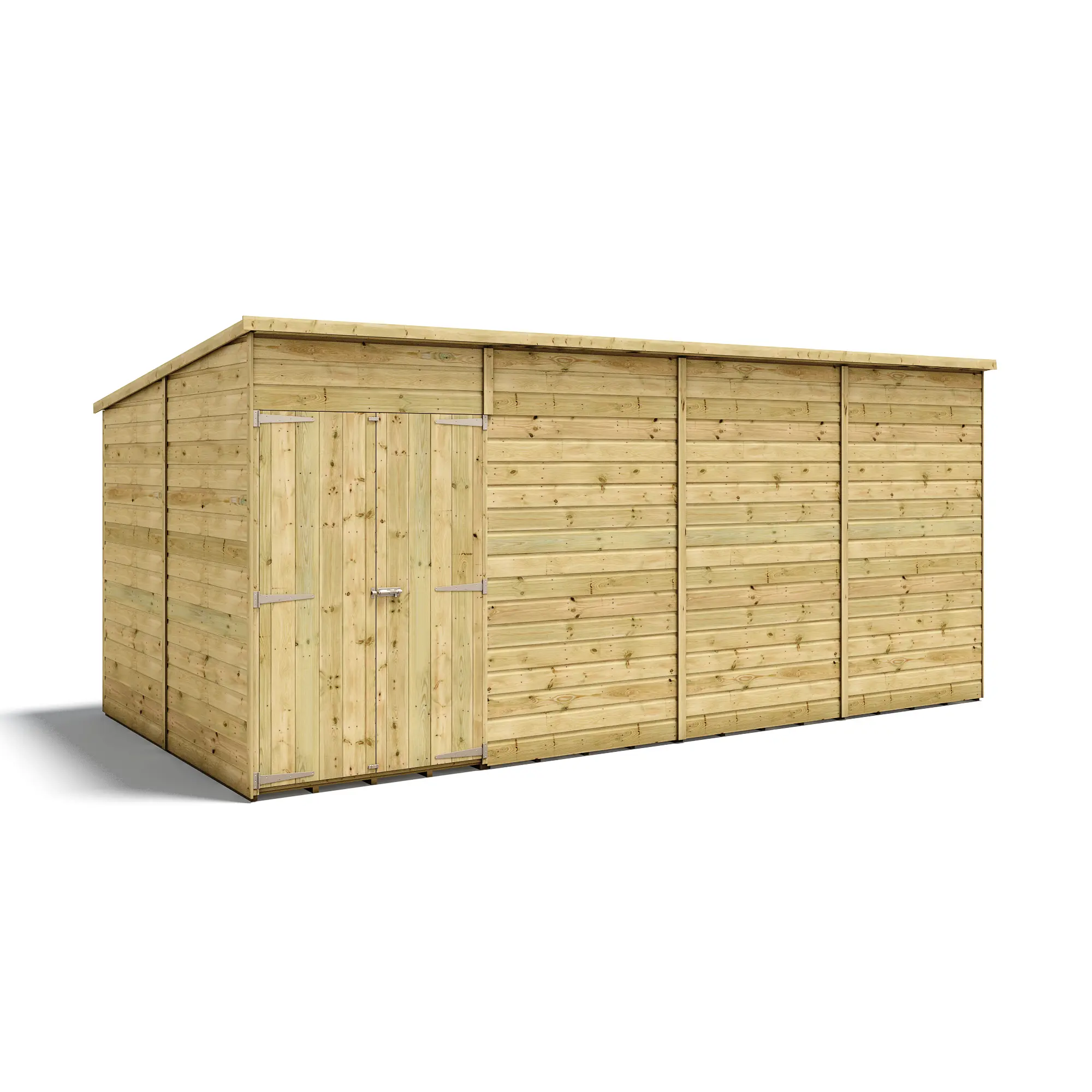 Hobbyist H100 Pent Shed - Offset Doors - Windowless - Pressure Treated Tongue and Groove
