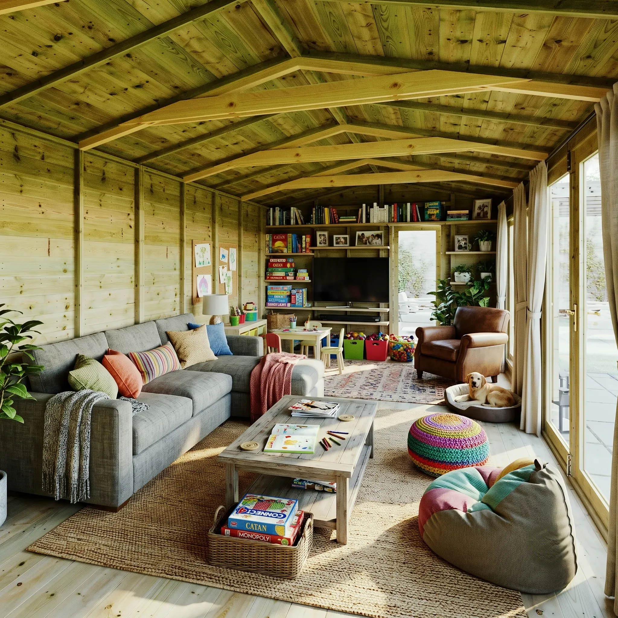 A summerhouse used as a family room
