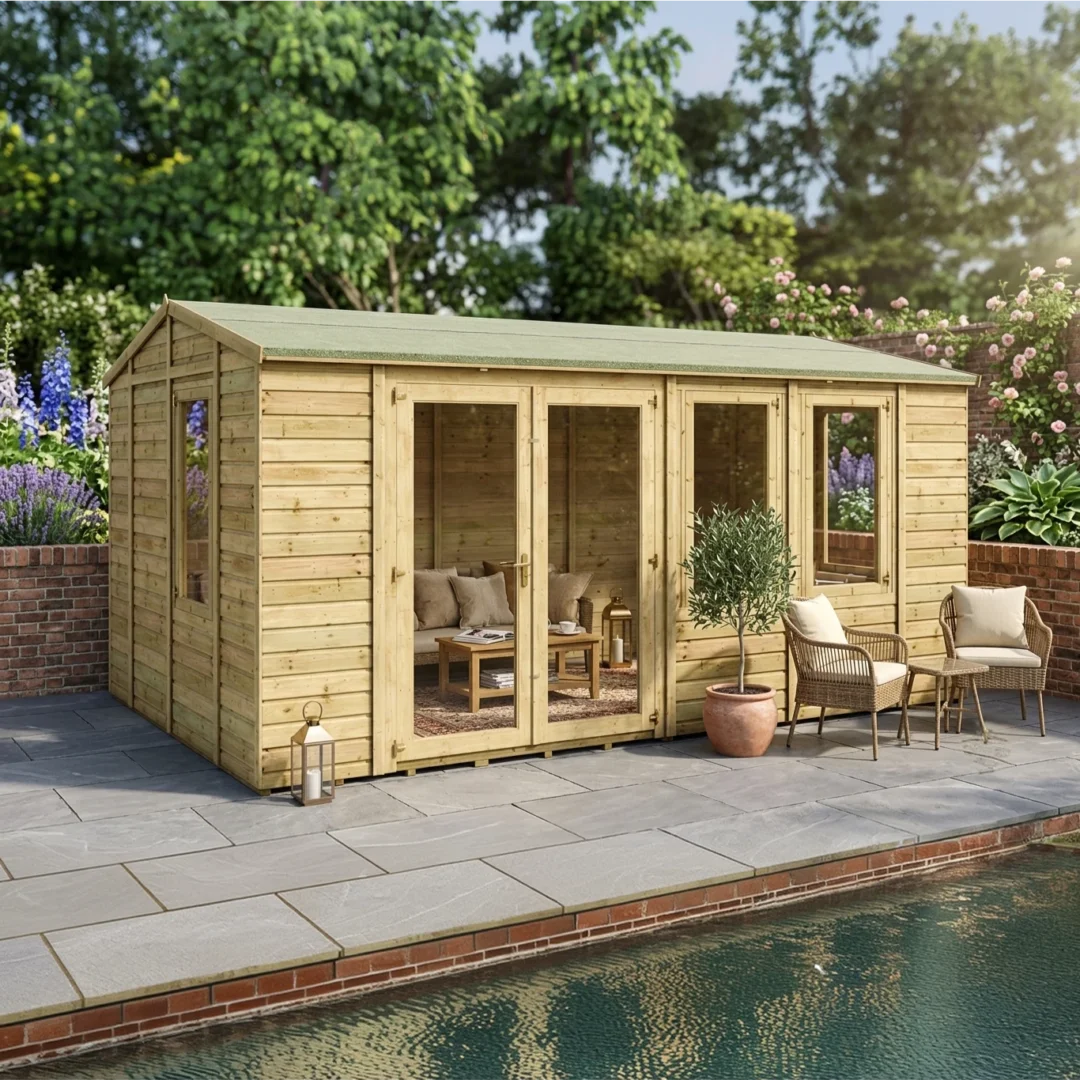 Grandmaster Diplomat “Classic” G1000 Summerhouse – Offset Door – 11mm Pressure Treated Tongue and Groove preview