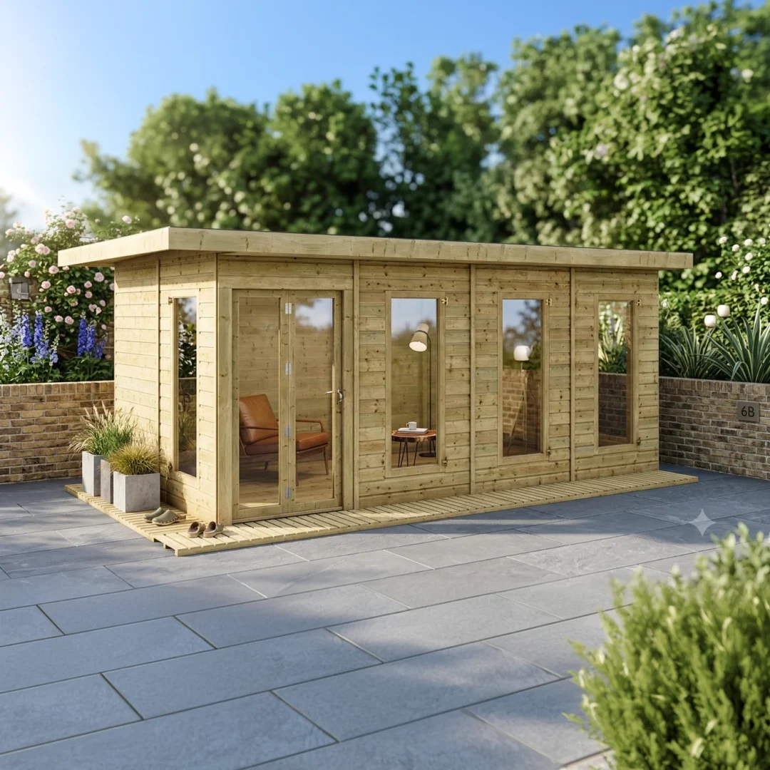 Grandmaster Lounge “Contemporary” G1000 Garden Room – 11mm Pressure Treated Tongue and Groove (8ft Internal Depth) preview