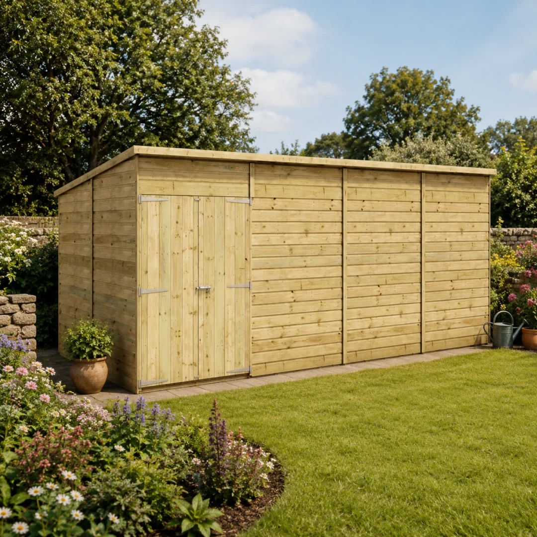 Hobbyist H100 Pent Shed – Offset Doors – Windowless – Pressure Treated Tongue and Groove preview