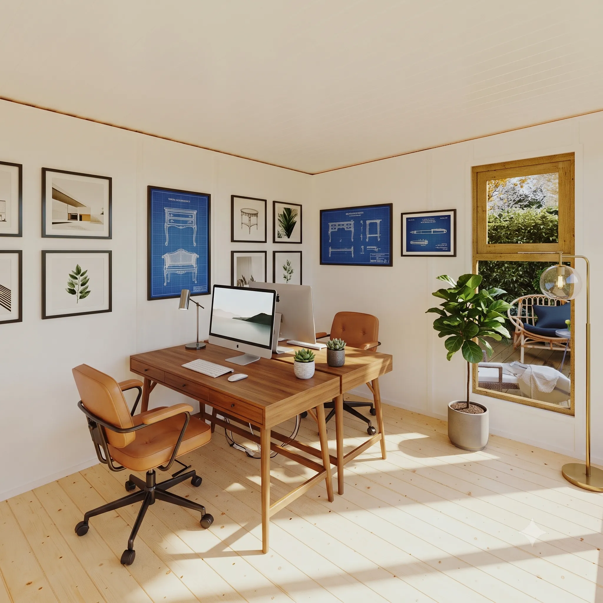 A My Den garden office used as a home office