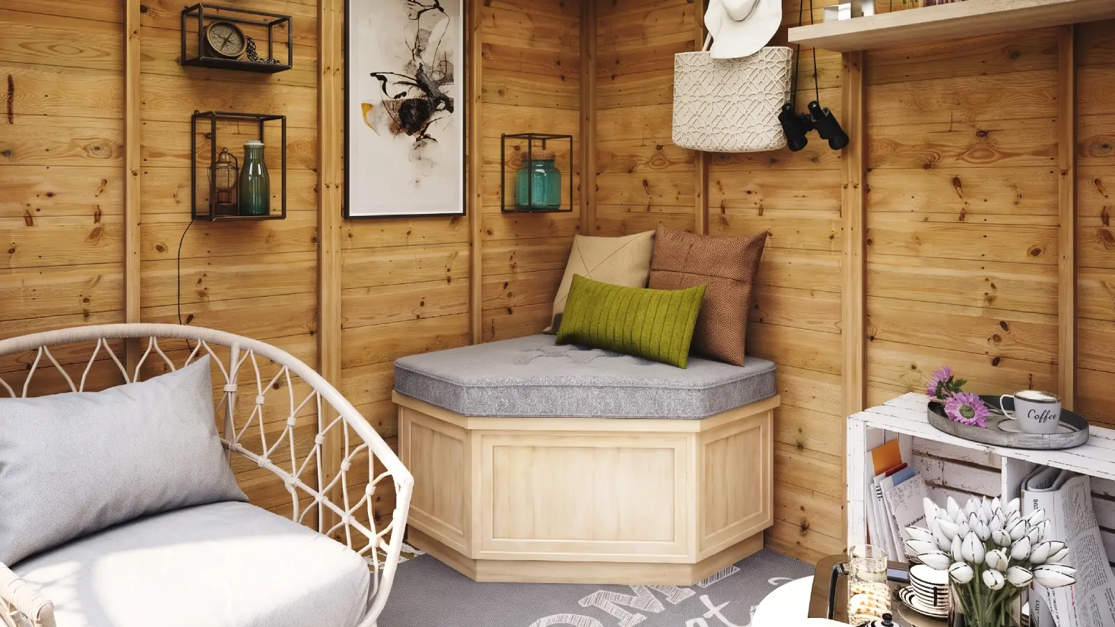 Corner Summerhouse – Pressure Treated Tongue and Groove
