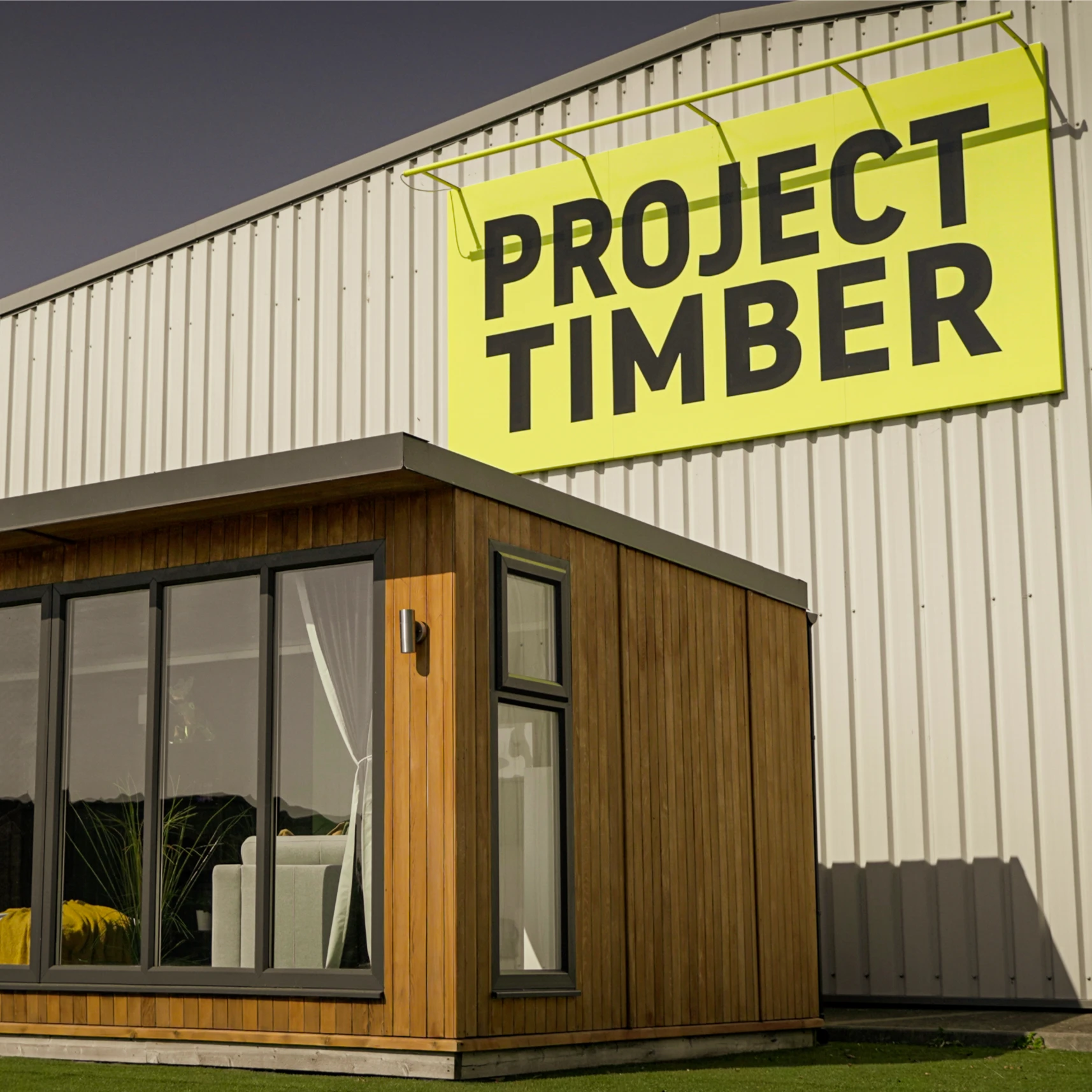 An Evolution cedar garden building at the showsite