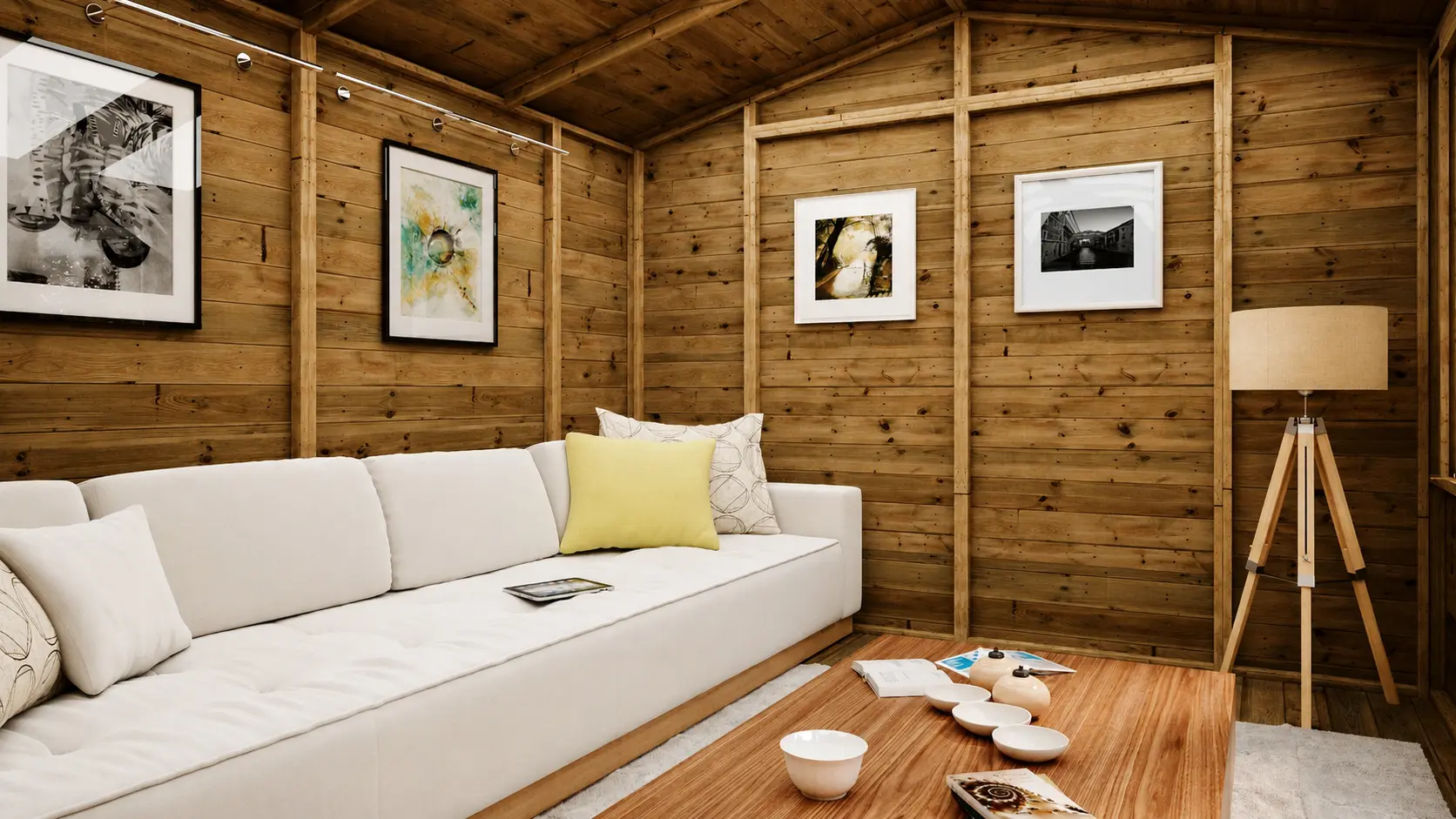 Grandmaster Fusion “Classic” G1000 Summerhouse with Side Shed – 11mm Pressure Treated Tongue and Groove