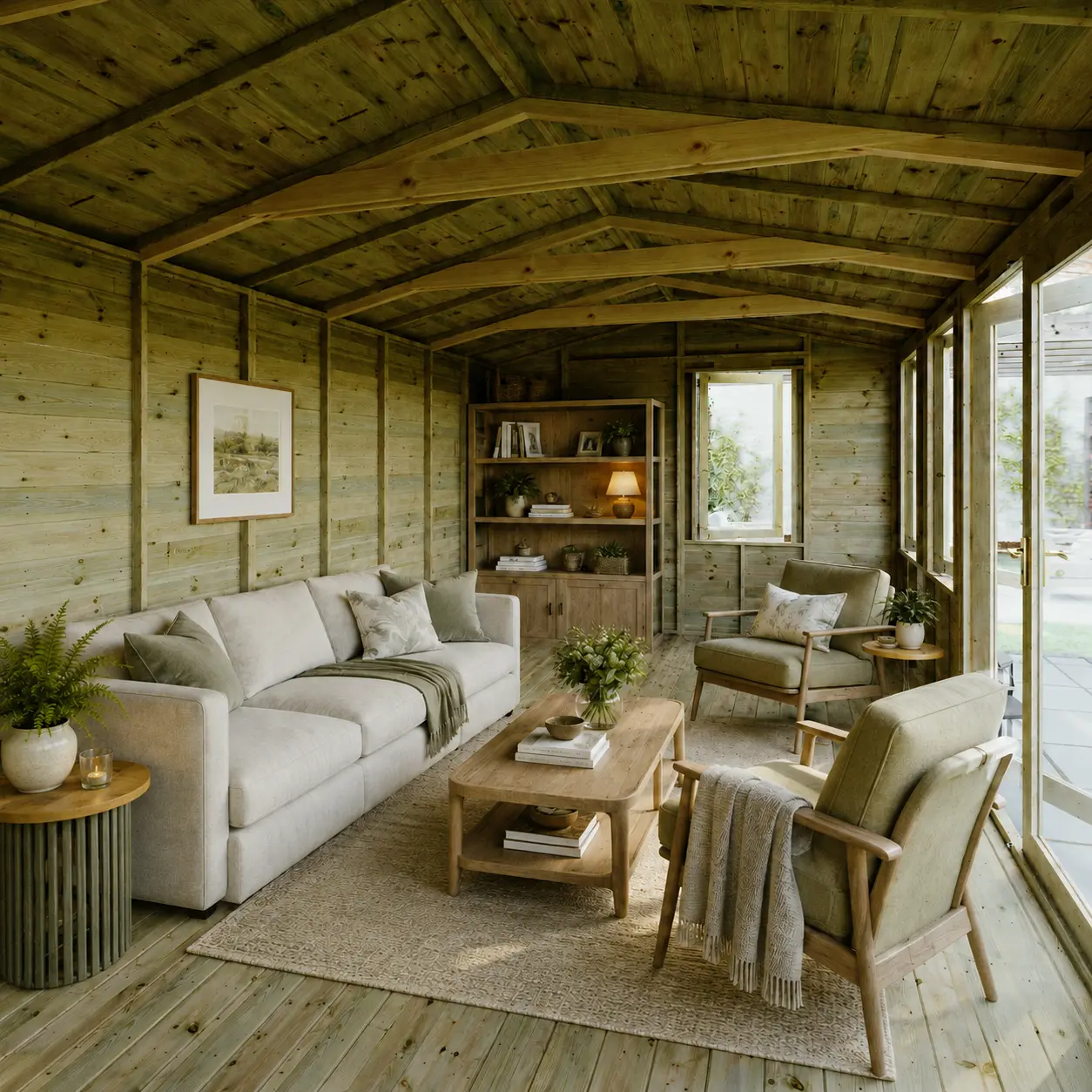 Grandmaster Diplomat “Classic” G1000 Summerhouse – Offset Door – 11mm Pressure Treated Tongue and Groove