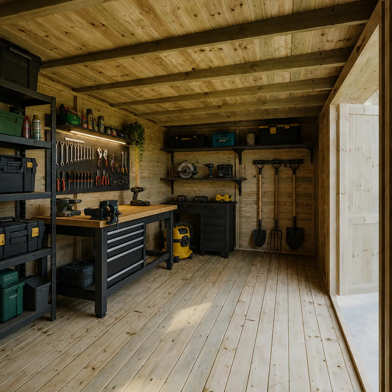 Grandmaster Heavy Duty D1000 Pent Shed Windowless – Pressure Treated Tongue and Groove (8ft Internal Depth)