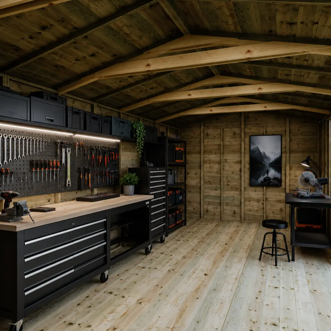 Grandmaster “Heavy Duty” D1000 Workshop Windowless Shed – Pressure Treated Tongue and Groove