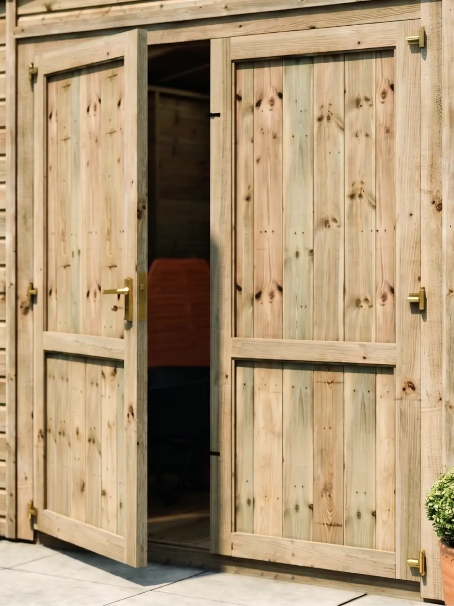 Tall 1.87m fully braced wide double doors