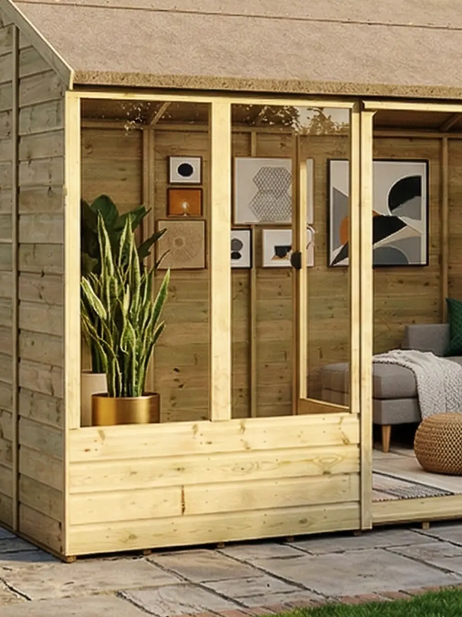 Wide glazed front windows.