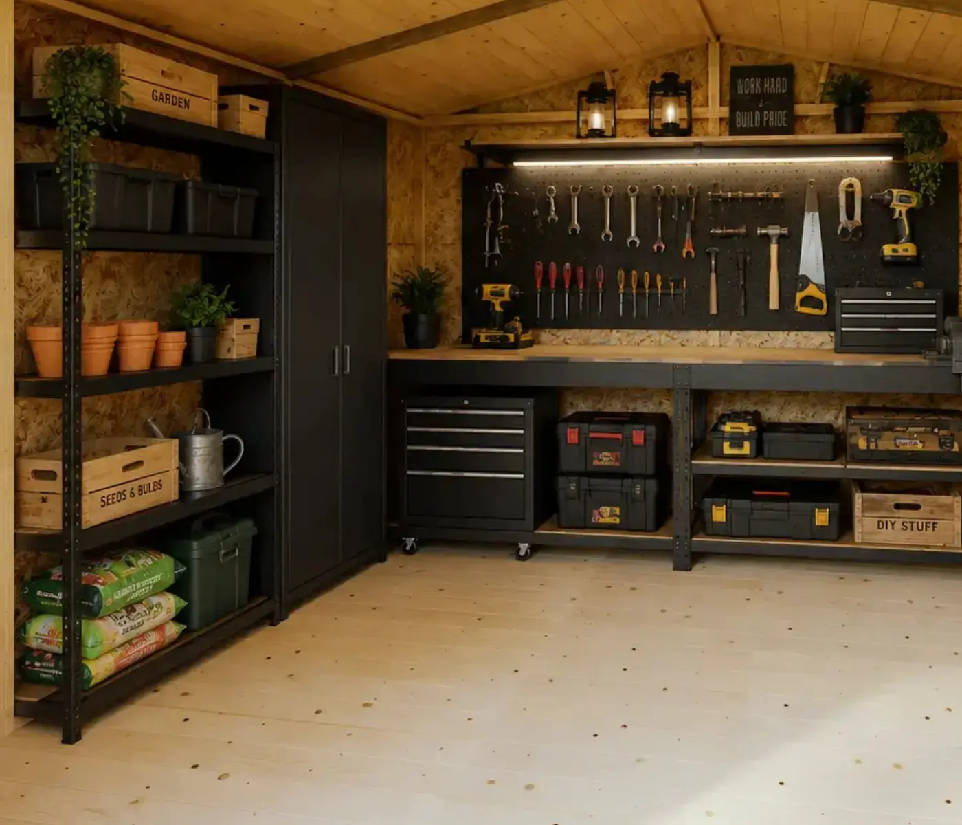 No windows for maximum storage.