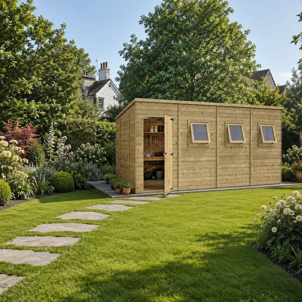 Grandmaster P1000 Pent Shed – Offset Door – Pressure Treated Tongue and Groove preview